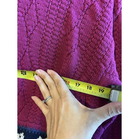 Vintage Cat Sweater Knit Sz L Pink Set Plaid Skirt Retro 70’s New - Picture 6 of 9